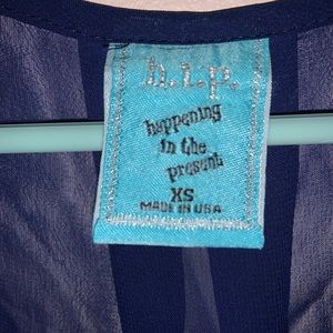 Navy Blue Stripped Shirt with mesh on the back